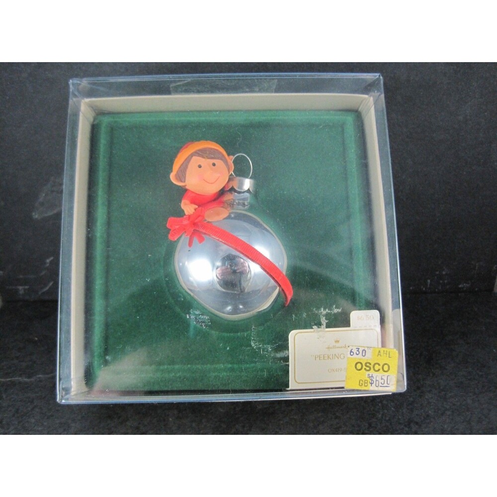 1981 Hallmark Keepsake Peeking Elf Christmas Ornament New Old Stock
